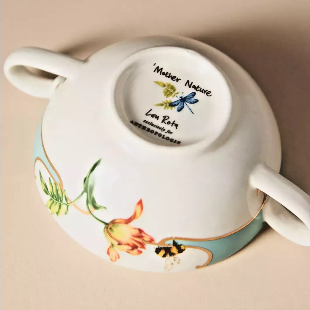 ANTHROPOLOGIE SET OF 4 LOU ROTA MOTHER NATURE MEASURING CUPS BUTTERFLY BIRDS - Picture 5 of 7